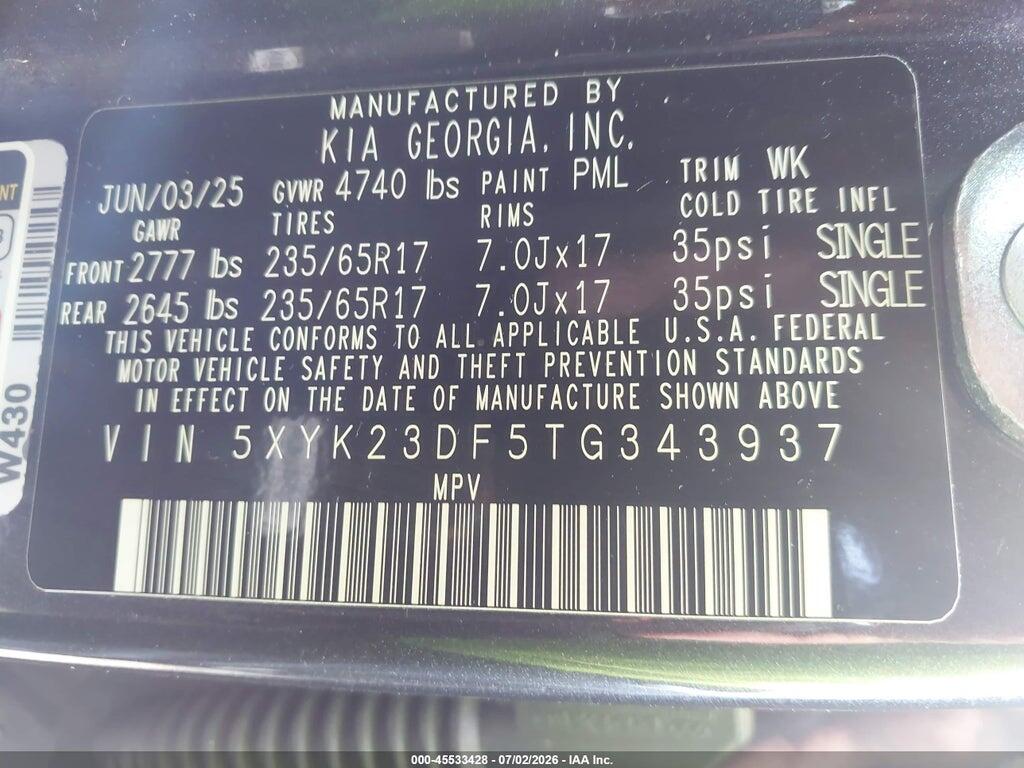5XYK23DF5TG343937 2026 KIA SPORTAGE photo no. 9
