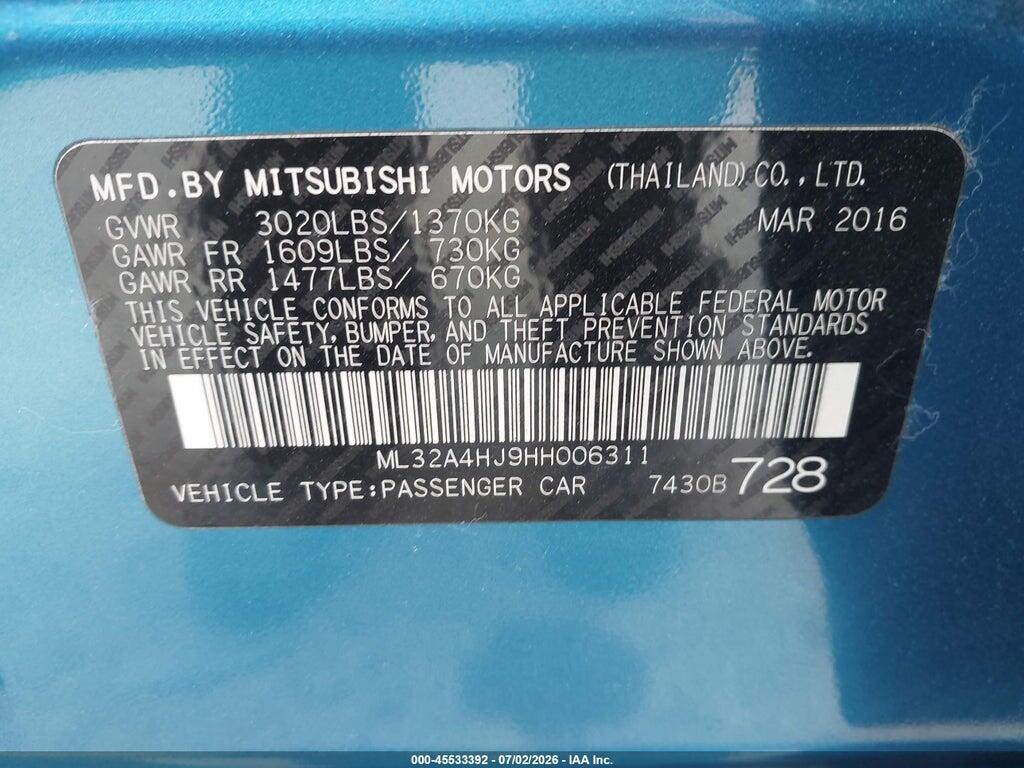 ML32A4HJ9HH006311 2017 MITSUBISHI MIRAGE photo no. 9