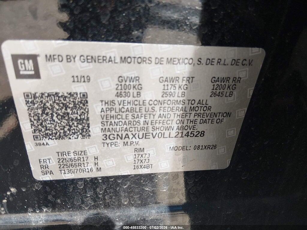 3GNAXUEV0LL214528 2020 CHEVROLET EQUINOX photo no. 9