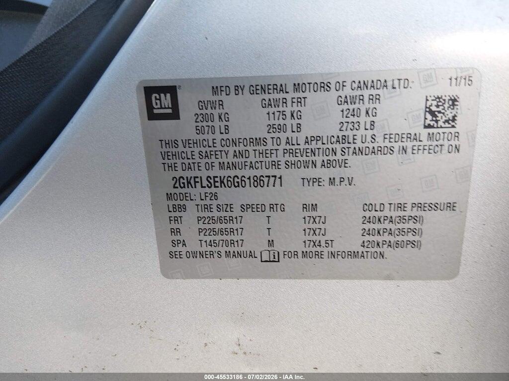 2GKFLSEK6G6186771 2016 GMC TERRAIN photo no. 9