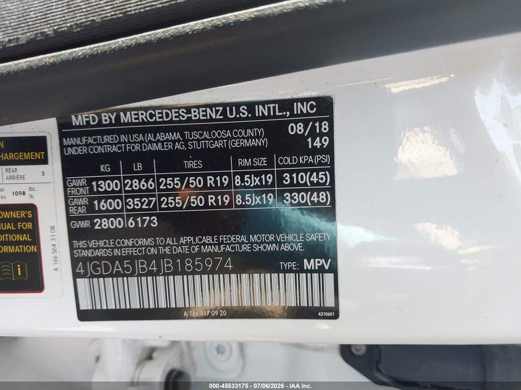 4JGDA5JB4JB185974 2018 MERCEDES-BENZ GLE 350 photo no. 9