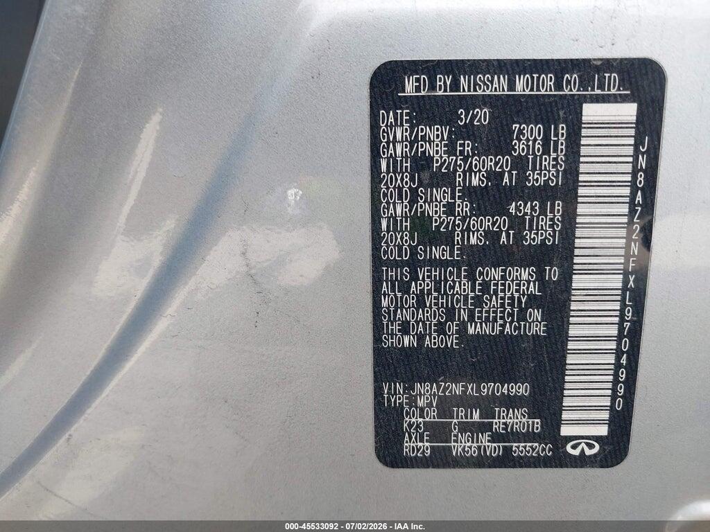 JN8AZ2NFXL9704990 2020 INFINITI QX80 photo no. 9
