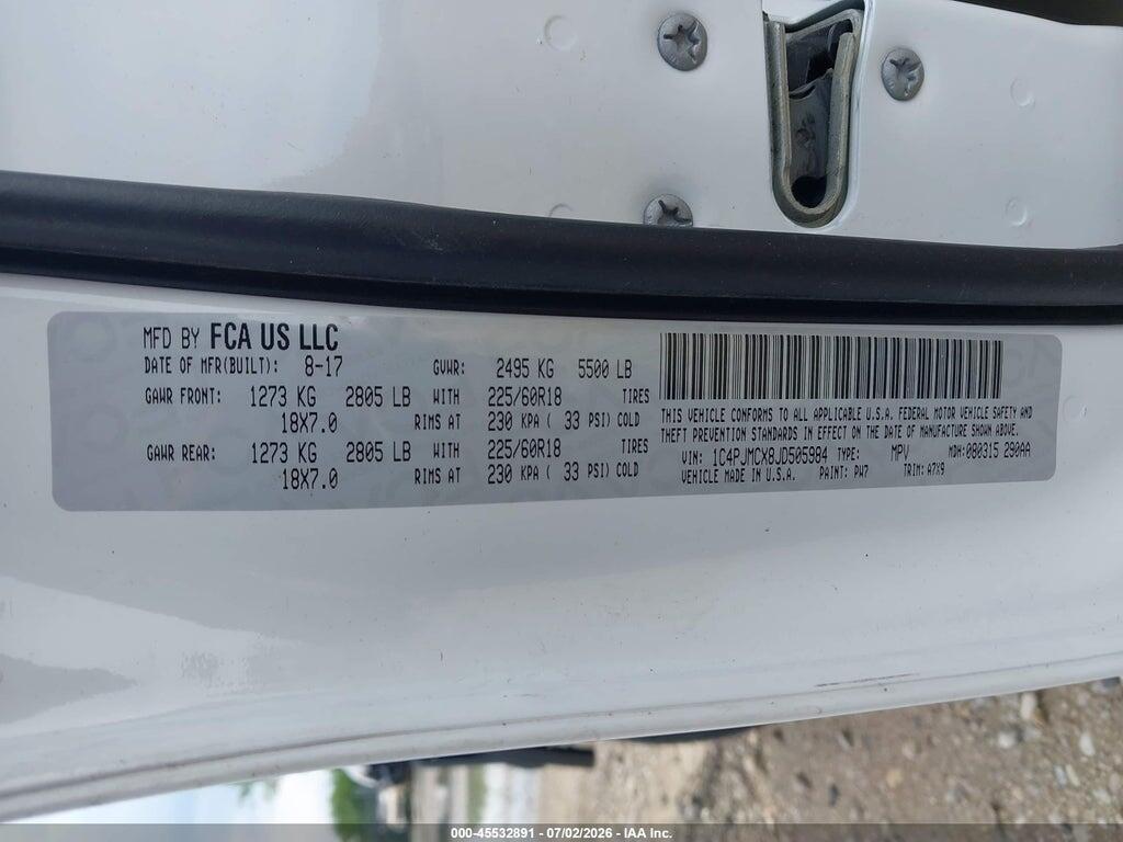 1C4PJMCX8JD505984 2018 JEEP CHEROKEE photo no. 9