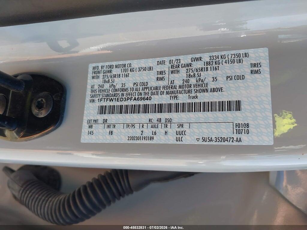 1FTFW1ED3PFA69640 2023 FORD F-150 photo no. 9