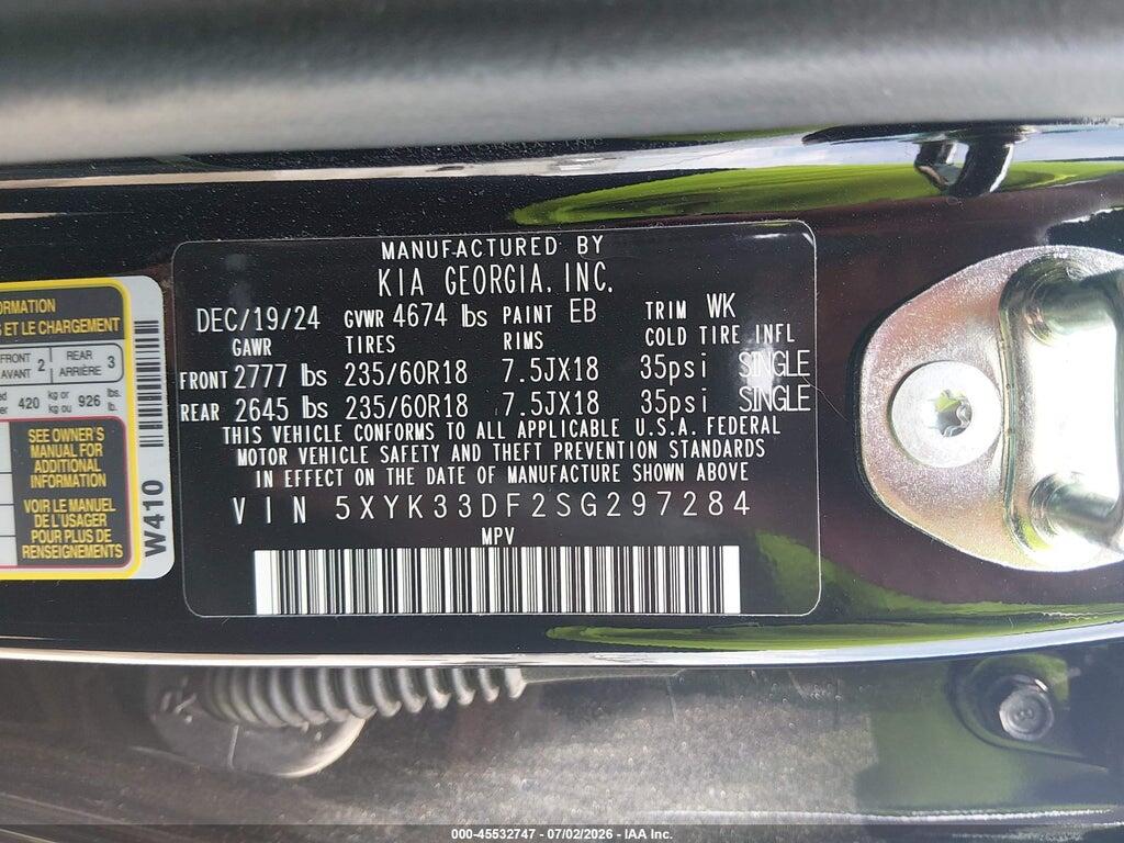 5XYK33DF2SG297284 2025 KIA SPORTAGE photo no. 9