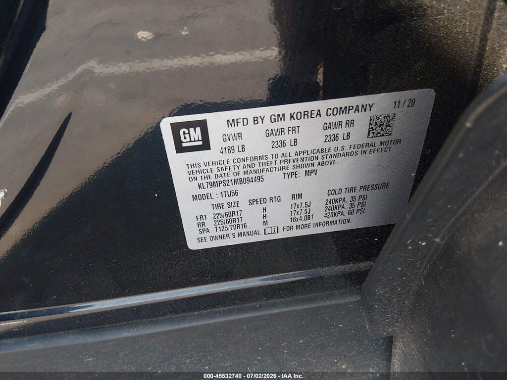 KL79MPS21MB094495 2021 CHEVROLET TRAILBLAZER photo no. 9