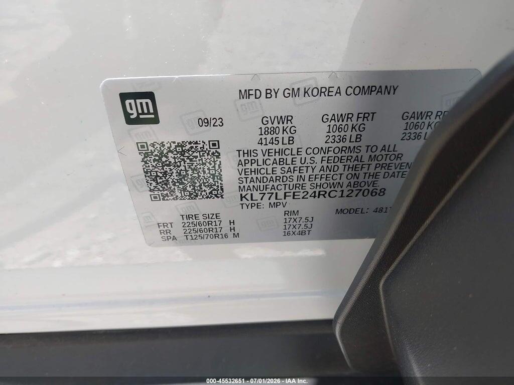 KL77LFE24RC127068 2024 CHEVROLET TRAX photo no. 9