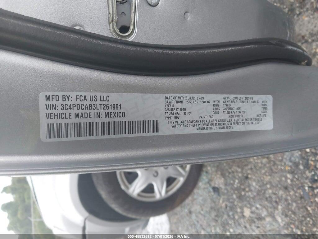 3C4PDCAB3LT261991 2020 DODGE JOURNEY photo no. 9