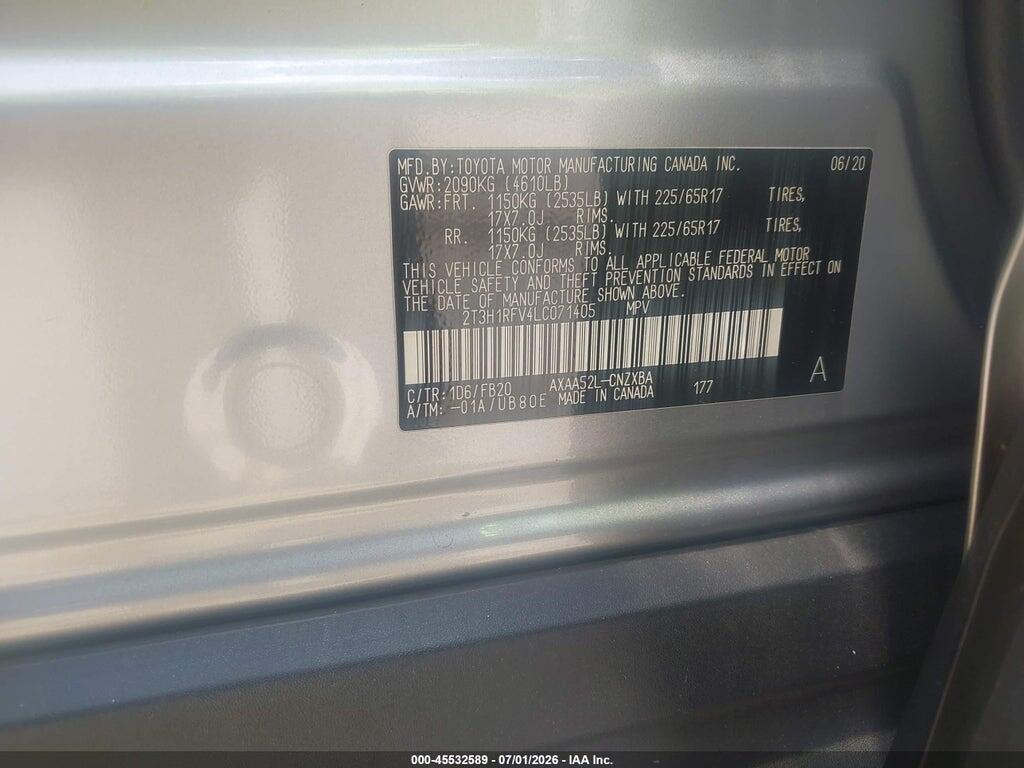 2T3H1RFV4LC071405 2020 TOYOTA RAV4 photo no. 9