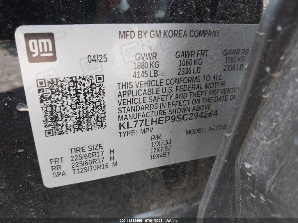 KL77LHEP9SC294264 2025 CHEVROLET TRAX photo no. 9