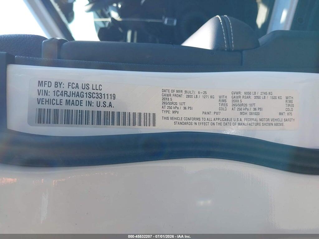 1C4RJHAG1SC331119 2025 JEEP GRAND CHEROKEE photo no. 9