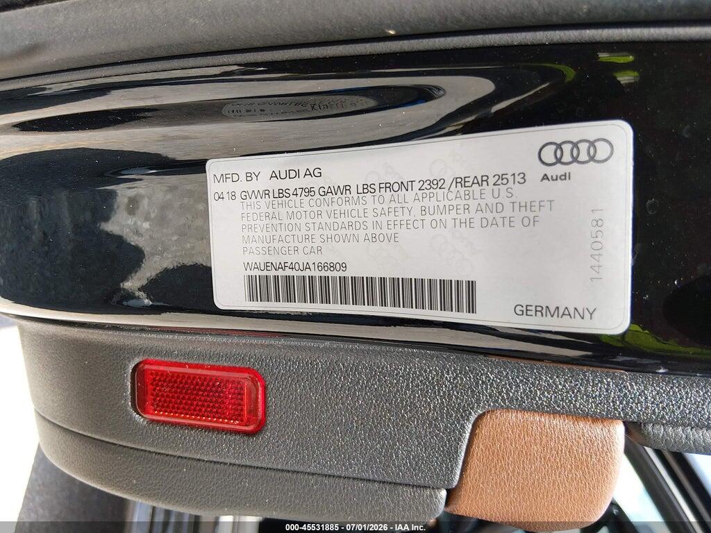 WAUENAF40JA166809 2018 AUDI A4 photo no. 9