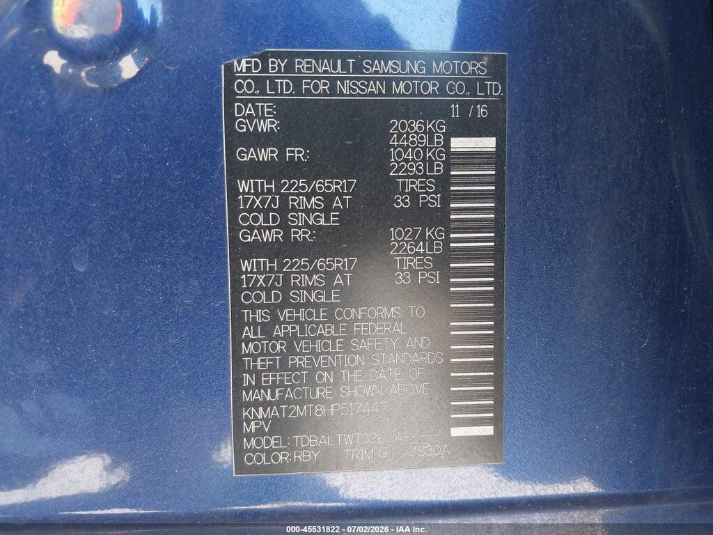 KNMAT2MT8HP517447 2017 NISSAN ROGUE photo no. 9