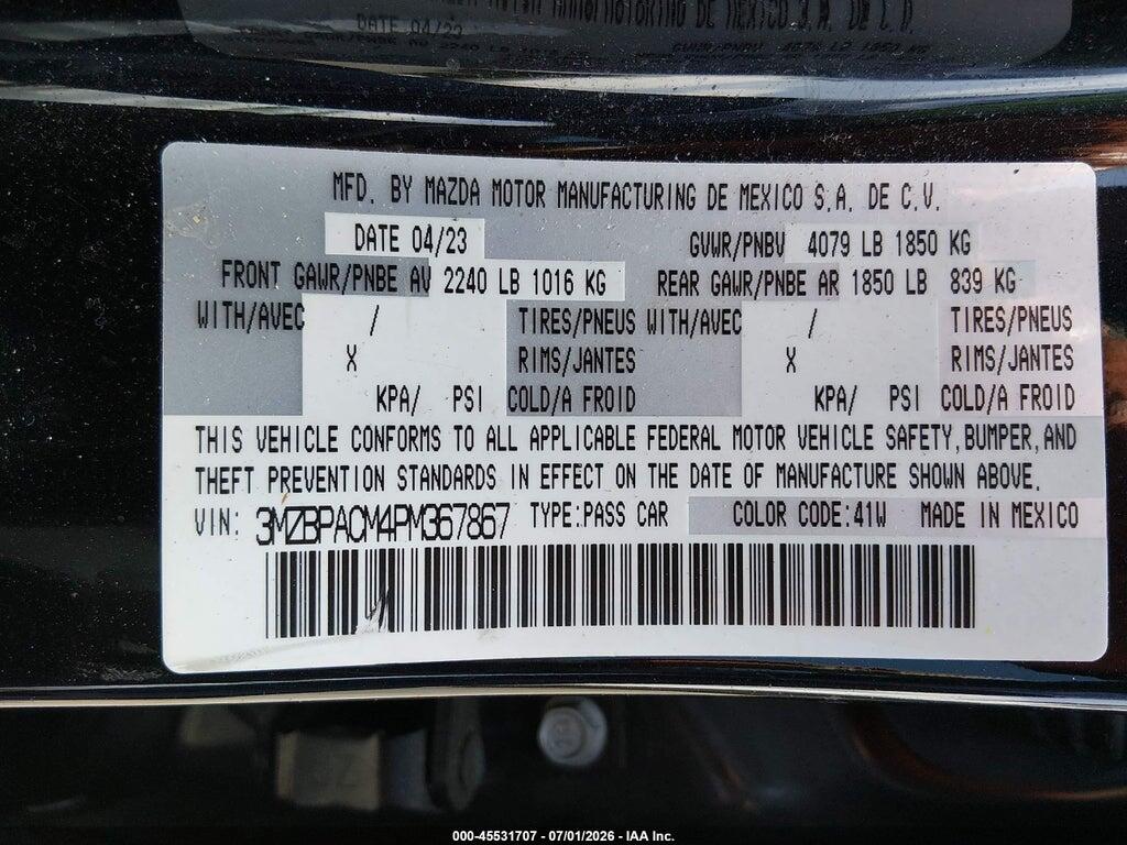 3MZBPACM4PM367867 2023 MAZDA MAZDA3 photo no. 9