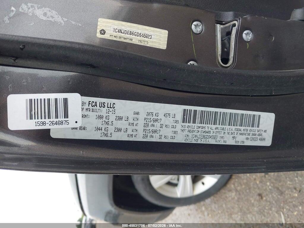 1C4NJDEB6GD645923 2016 JEEP COMPASS photo no. 9