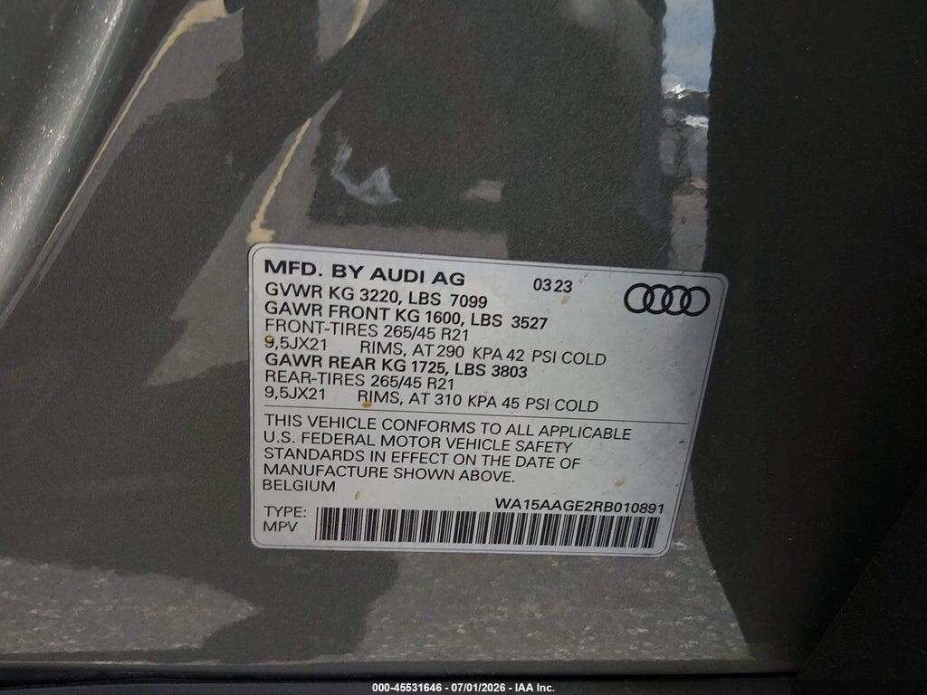 WA15AAGE2RB010891 2024 AUDI Q8 E-TRON photo no. 9