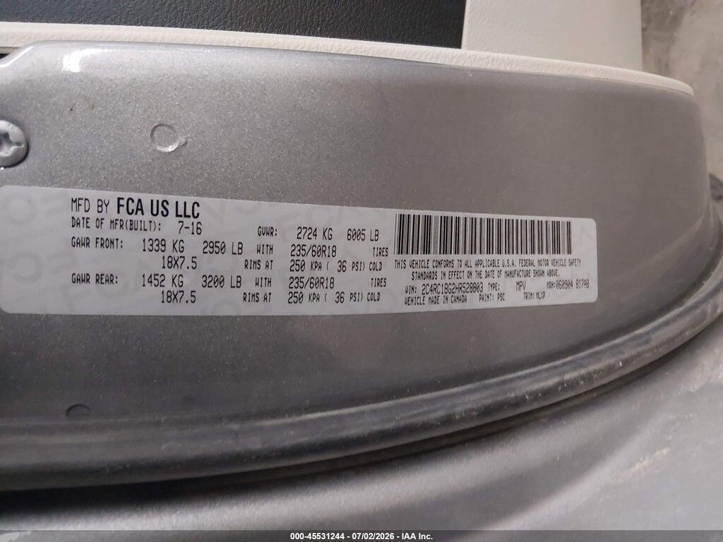 2C4RC1BG2HR528803 2017 CHRYSLER PACIFICA photo no. 9