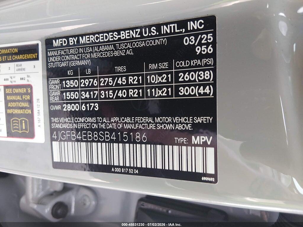 4JGFB4EB8SB415186 2025 MERCEDES-BENZ GLE 350 photo no. 9