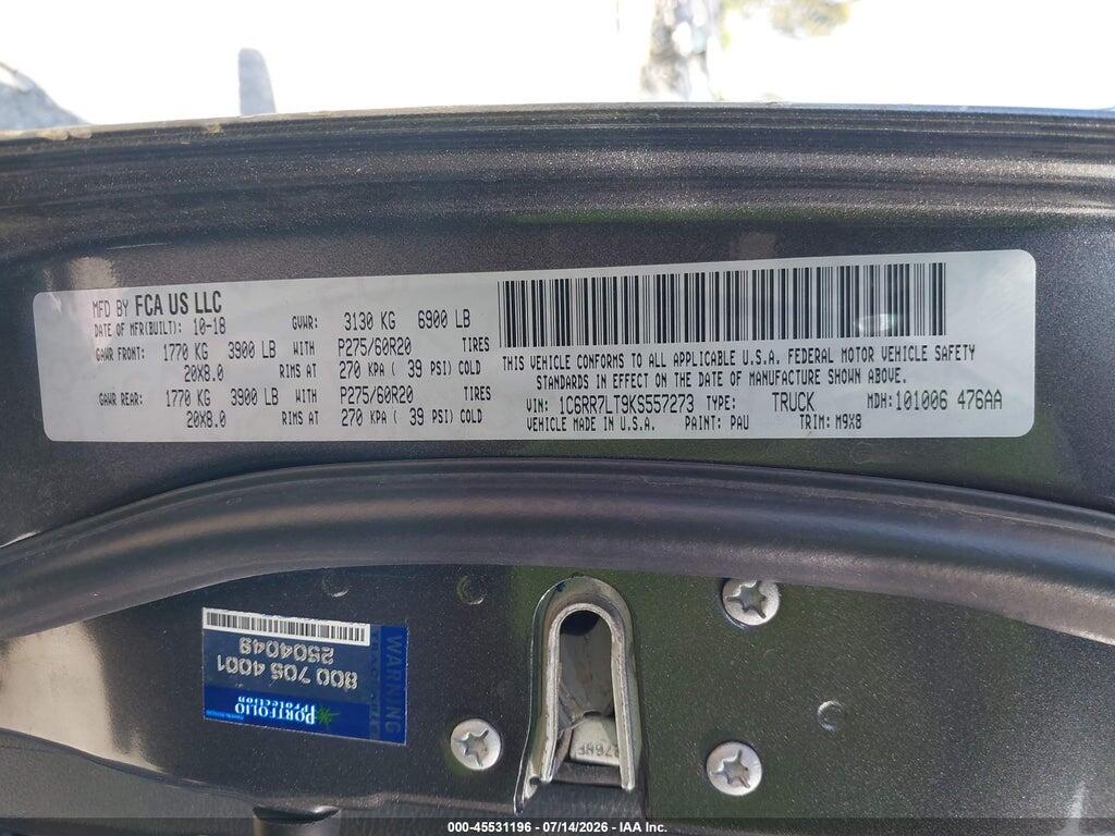 1C6RR7LT9KS557273 2019 RAM 1500 CLASSIC photo no. 9
