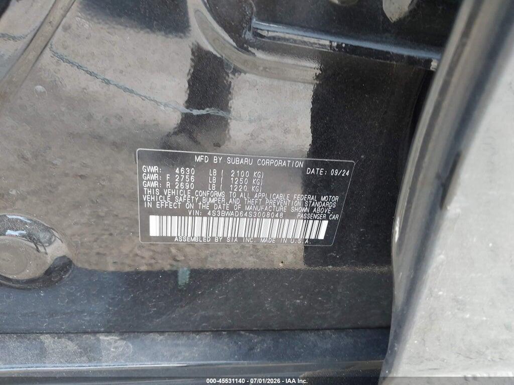 4S3BWAD64S3008048 2025 SUBARU LEGACY photo no. 9