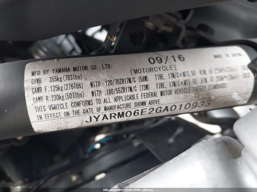 JYARM06E2GA010933 2016 YAMAHA FZ07 photo no. 10