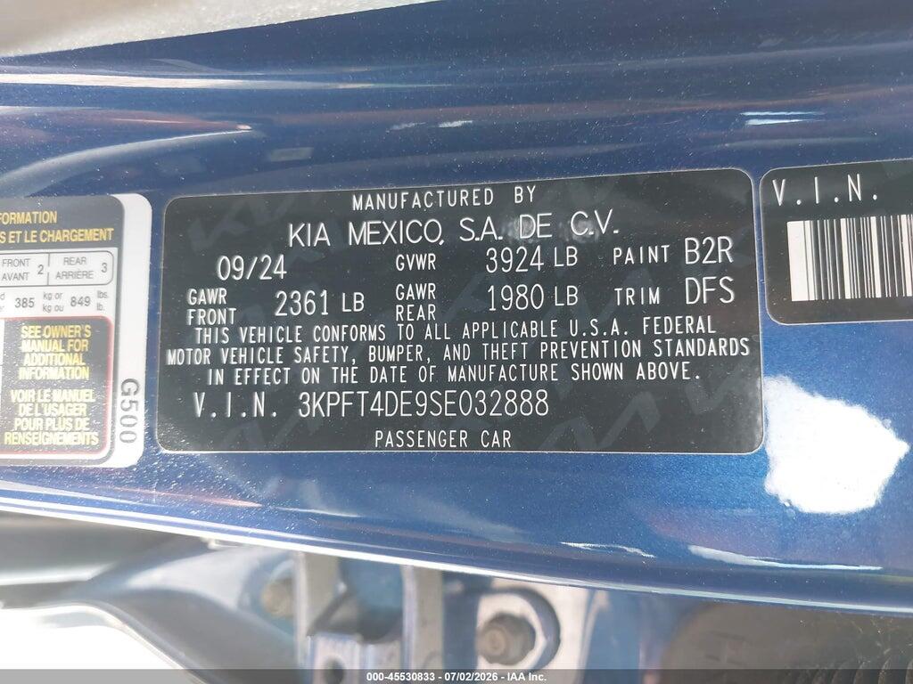 3KPFT4DE9SE032888 2025 KIA K4 photo no. 9