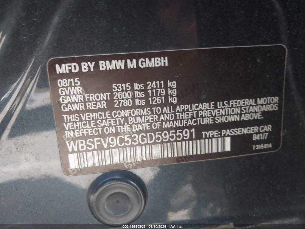 WBSFV9C53GD595591 2016 BMW M5 photo no. 9