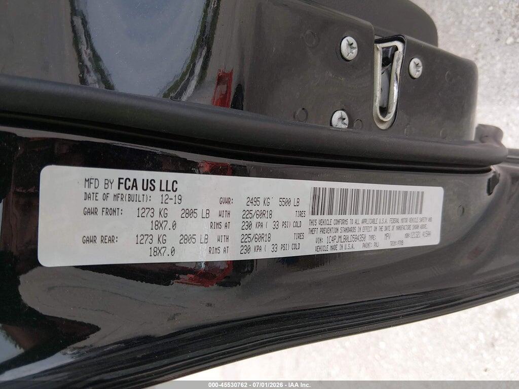 1C4PJMLB0LD584350 2020 JEEP CHEROKEE photo no. 9