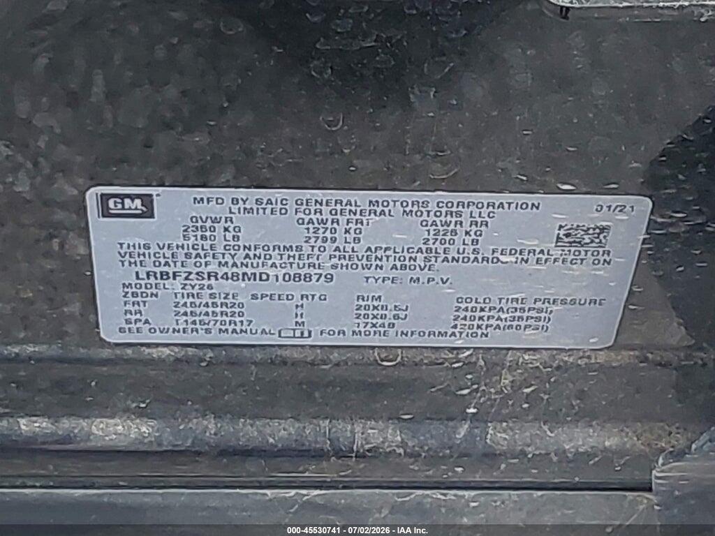 LRBFZSR48MD108879 2021 BUICK ENVISION photo no. 9