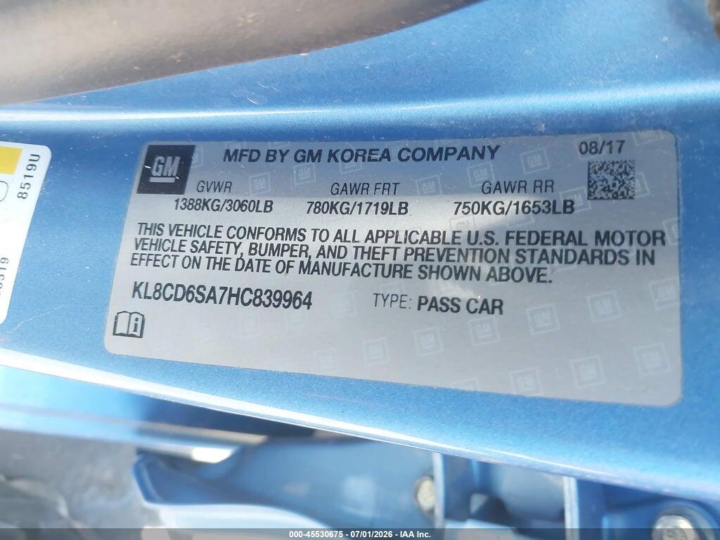 KL8CD6SA7HC839964 2017 CHEVROLET SPARK photo no. 9