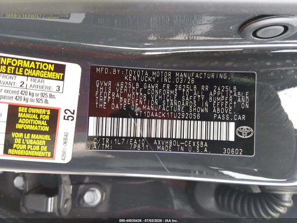 4T1DAACK1TU292056 2026 TOYOTA CAMRY photo no. 9