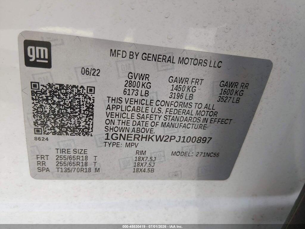 1GNERHKW2PJ100897 2023 CHEVROLET TRAVERSE photo no. 9