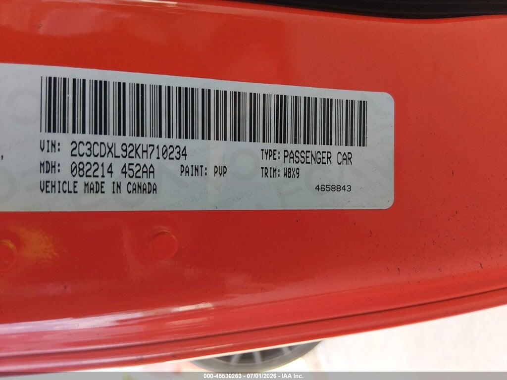 2C3CDXL92KH710234 2019 DODGE CHARGER photo no. 9
