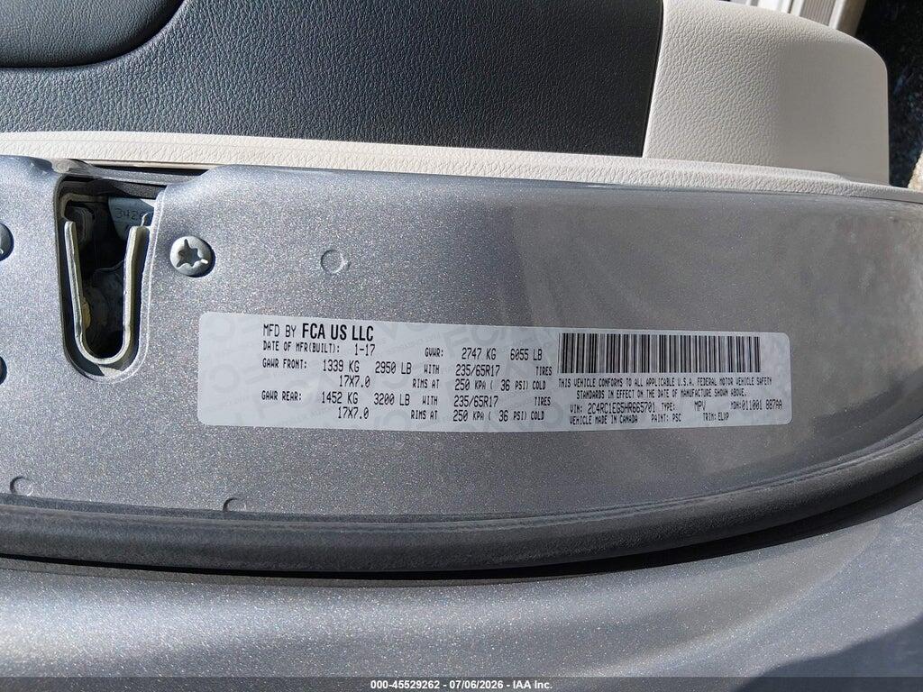 2C4RC1EG5HR665701 2017 CHRYSLER PACIFICA photo no. 9