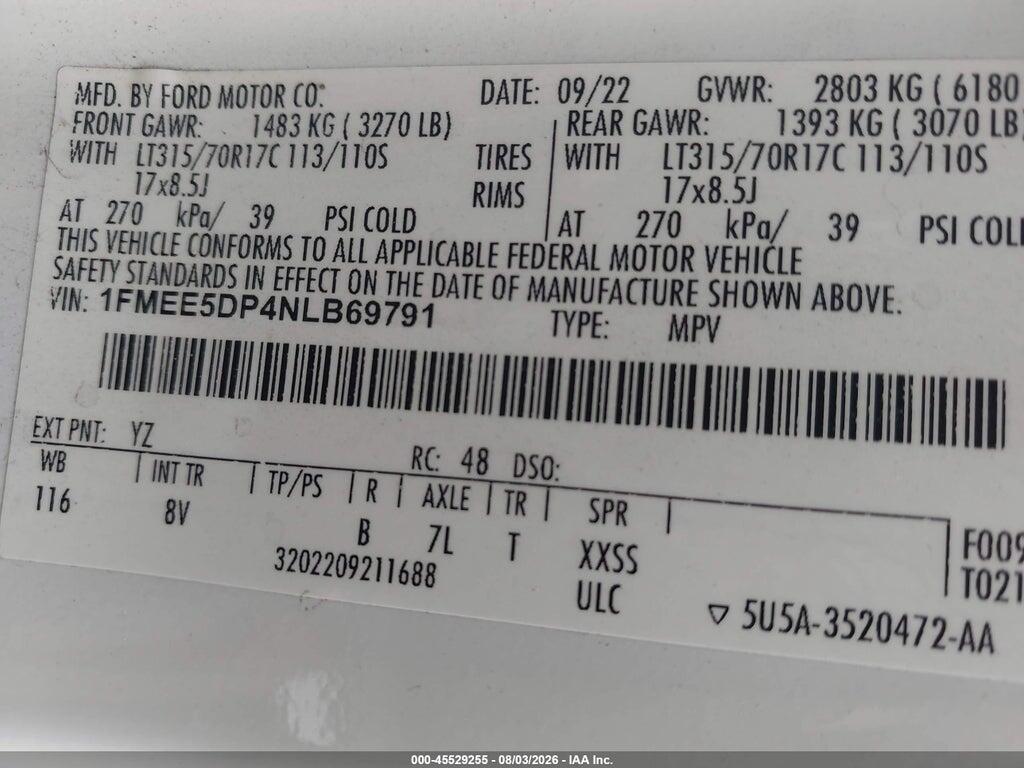 1FMEE5DP4NLB69791 2022 FORD BRONCO photo no. 9