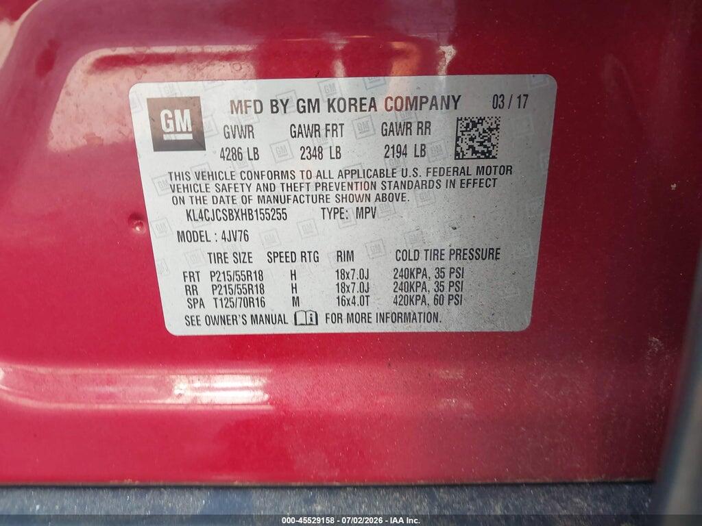 KL4CJCSBXHB155255 2017 BUICK ENCORE photo no. 9