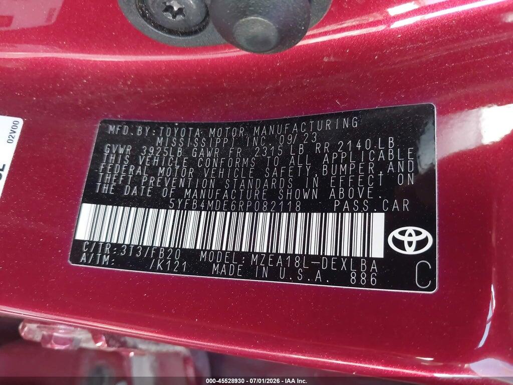 5YFB4MDE6RP082118 2024 TOYOTA COROLLA photo no. 9