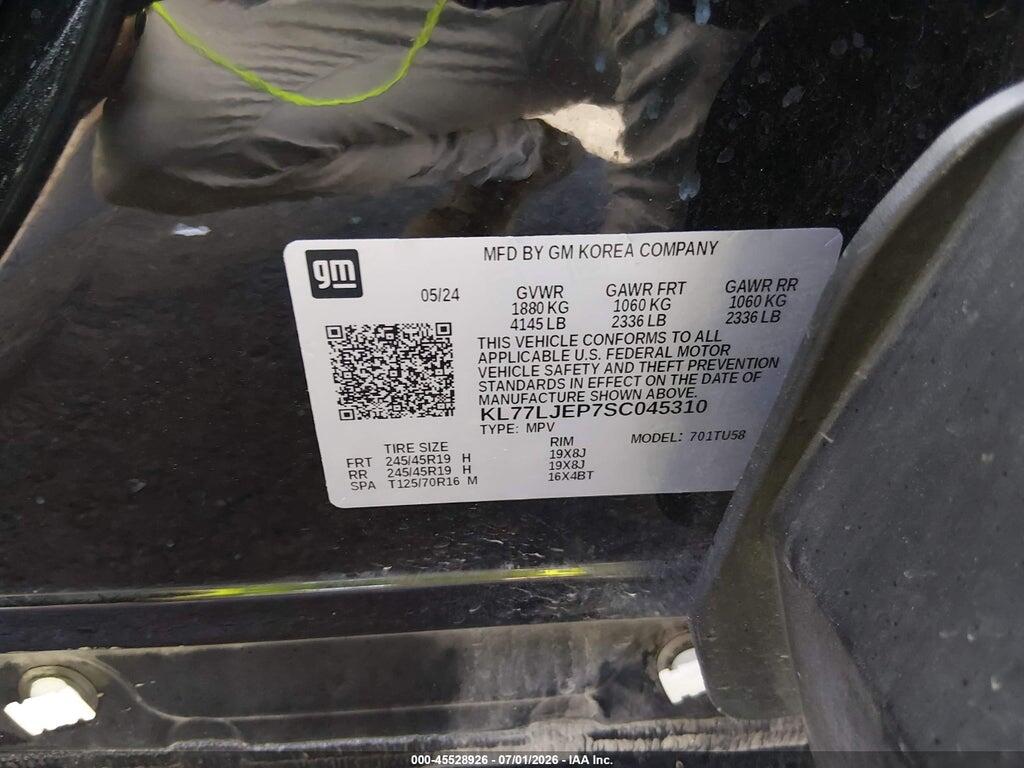 KL77LJEP7SC045310 2025 CHEVROLET TRAX photo no. 9