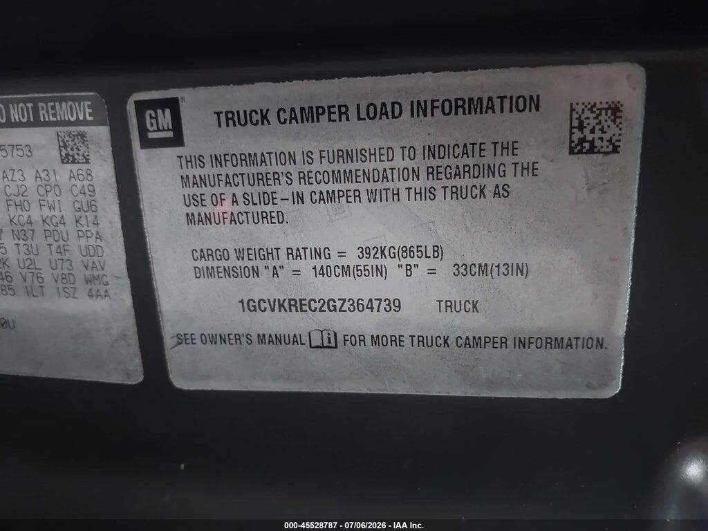 1GCVKREC2GZ364739 2016 CHEVROLET SILVERADO 1500 photo no. 9