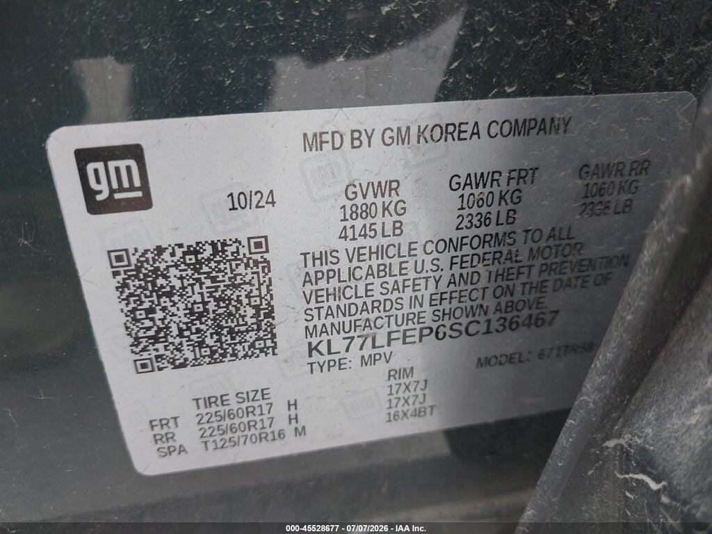 KL77LFEP6SC136467 2025 CHEVROLET TRAX photo no. 9