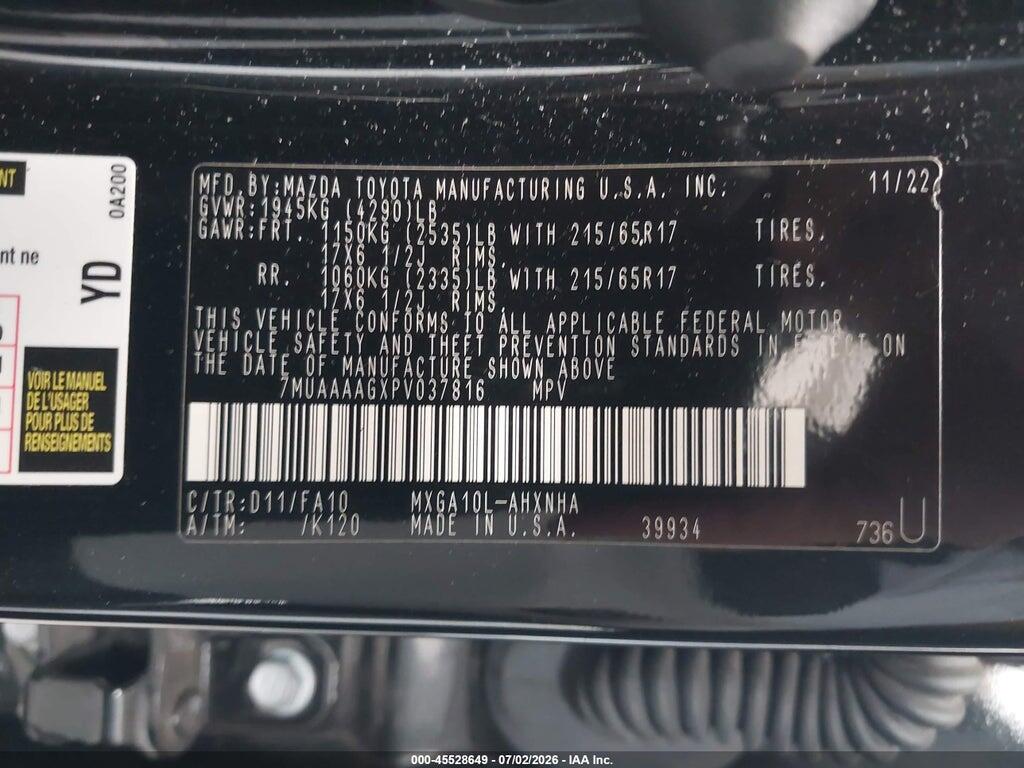 7MUAAAAGXPV037816 2023 TOYOTA COROLLA CROSS photo no. 9