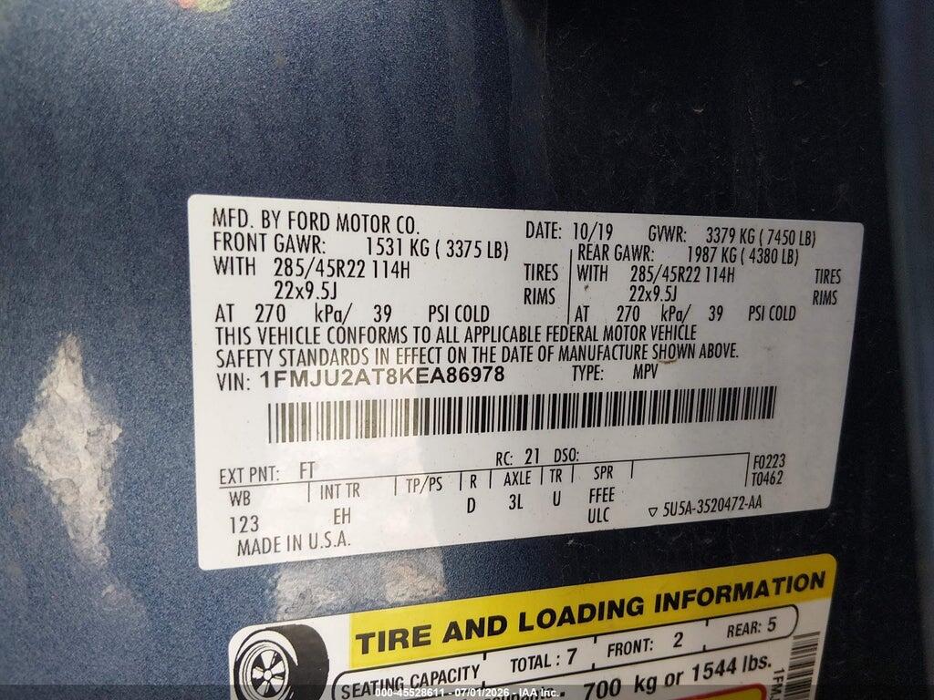 1FMJU2AT8KEA86978 2019 FORD EXPEDITION photo no. 9