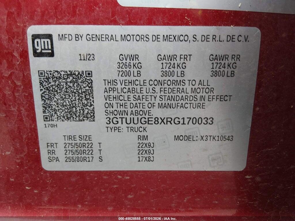 3GTUUGE8XRG170033 2024 GMC SIERRA 1500 photo no. 9