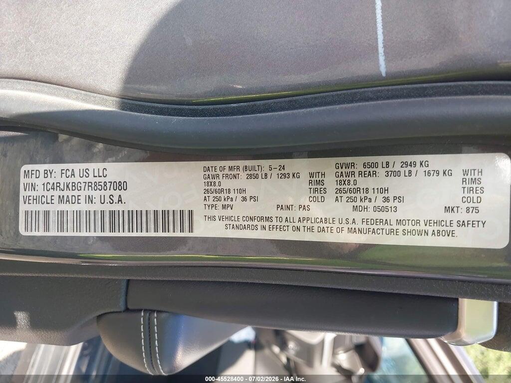 1C4RJKBG7R8587080 2024 JEEP GRAND CHEROKEE L photo no. 9