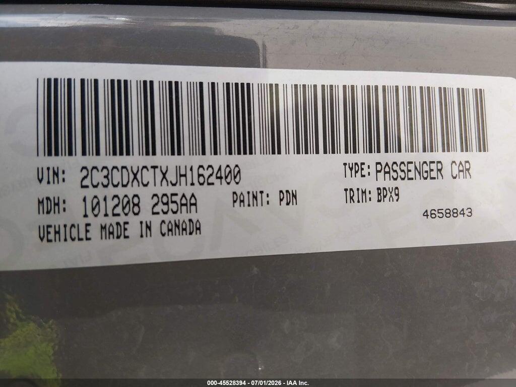 2C3CDXCTXJH162400 2018 DODGE CHARGER photo no. 9