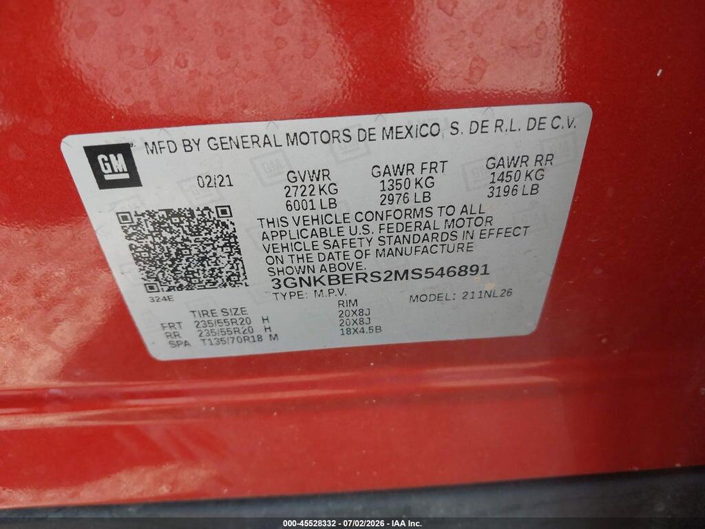 3GNKBERS2MS546891 2021 CHEVROLET BLAZER photo no. 9