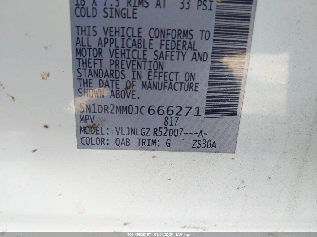 5N1DR2MM0JC666271 2018 NISSAN PATHFINDER photo no. 9