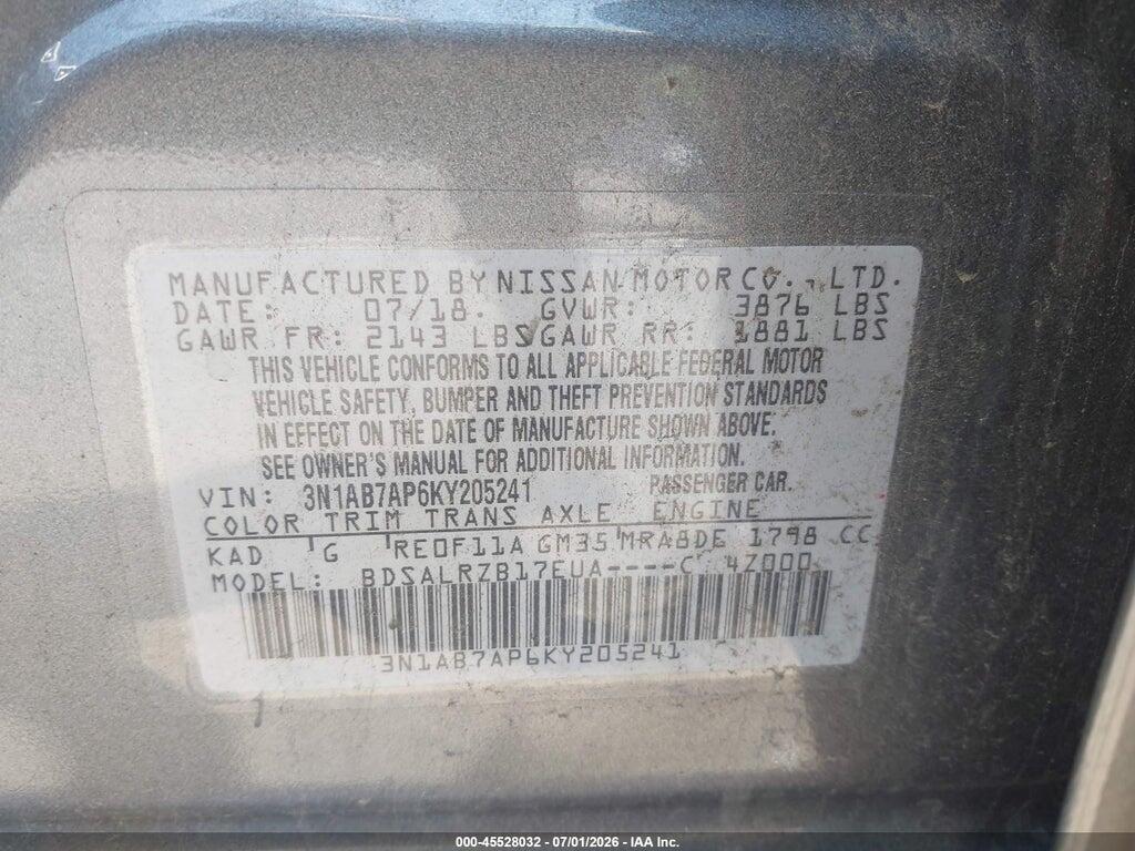 3N1AB7AP6KY205241 2019 NISSAN SENTRA photo no. 9
