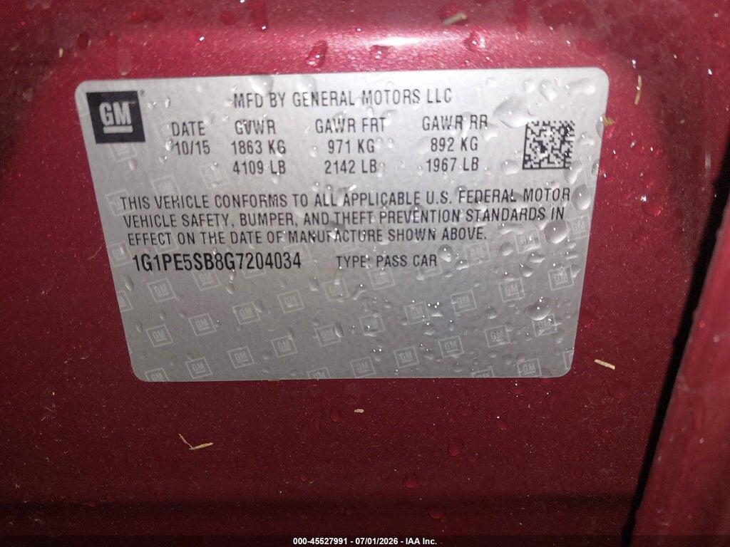 1G1PE5SB8G7204034 2016 CHEVROLET CRUZE LIMITED photo no. 9