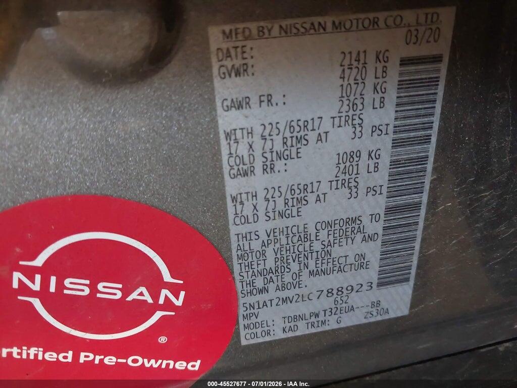 5N1AT2MV2LC788923 2020 NISSAN ROGUE photo no. 9